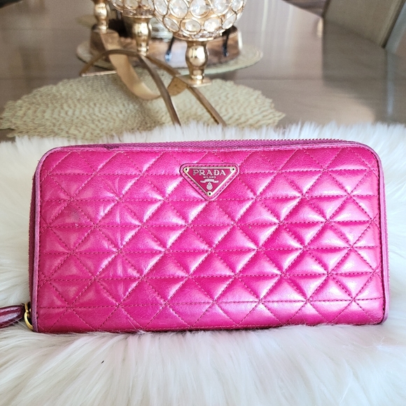 Prada Handbags - 100% Authentic prada quilted zip allaround wallet